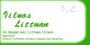 vilmos littman business card